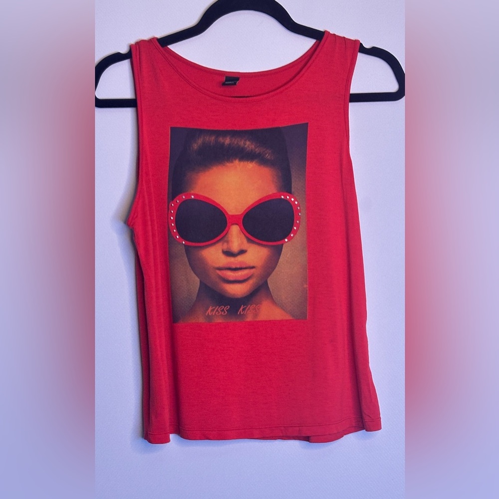 Red Graphic Tank Top
